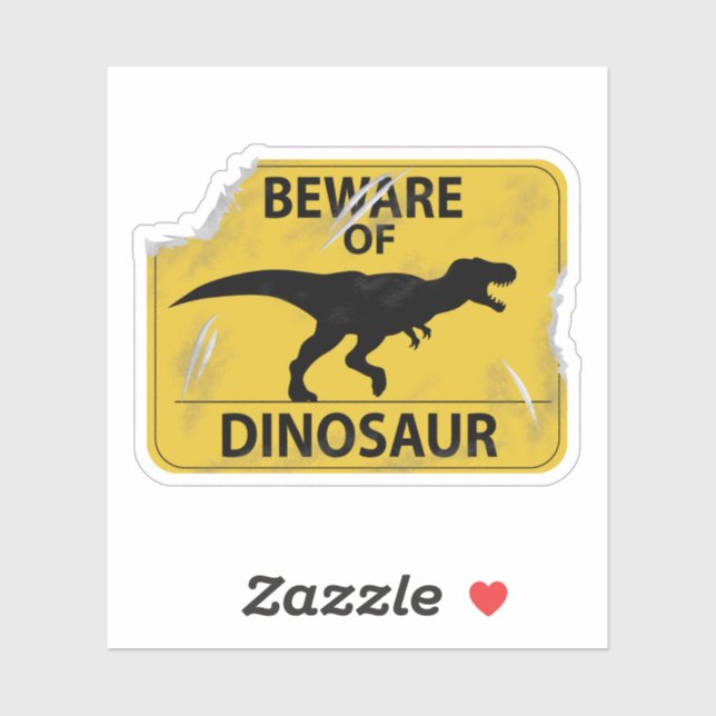 Beware of Dinosaur (Bitten Sign) (Sheet)