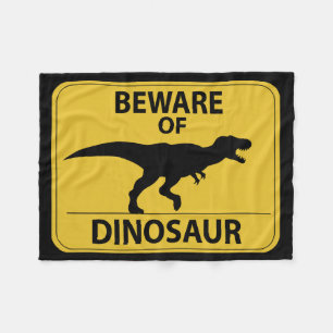 Beware of Dinosaur Fleece Blanket