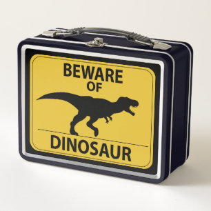 Beware of Dinosaur Metal Lunch Box