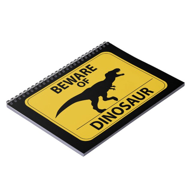 Beware of Dinosaur Spiral Notebook (Left Side)
