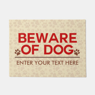 Beware of Dog Custom Text Doormat