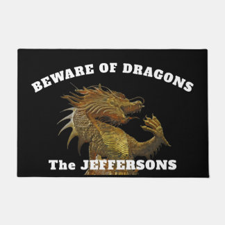"Beware of Dragons"  with Dragon  Doormat