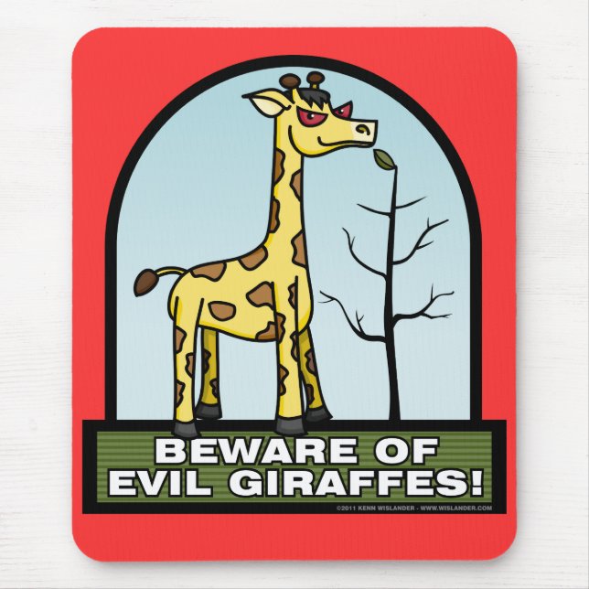 Beware of Evil Giraffes Mousepad (Front)