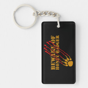 Beware of honey badger key ring