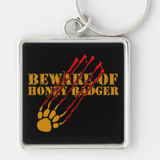 Beware of honey badger key ring