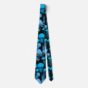 Beware of Jellyfish. L Blue.b Black BG Tie
