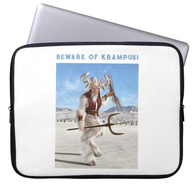 Beware of Krampus! Laptop Sleeve (Front)