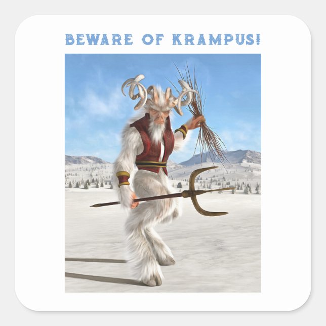 Beware of Krampus! Square Sticker (Front)