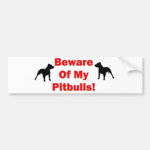 Beware of Pitbull Bumper Sticker