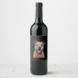 beware of Pitbull dogs they will steal your heart. Wine Label