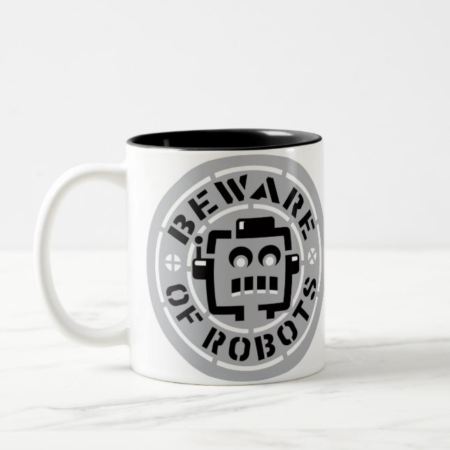 Beware Of Robots Mug (Left)