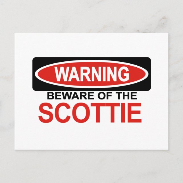 Beware Of Scottie Postcard (Front)