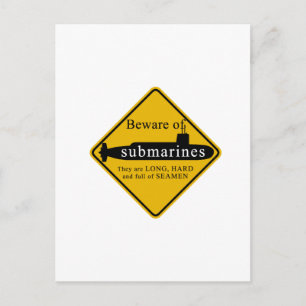 Beware of Submarines Postcard