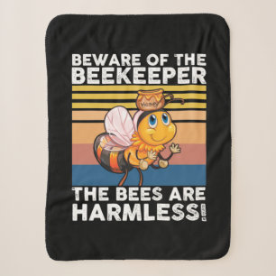 Beware Of The Beekeeper Sherpa Blanket