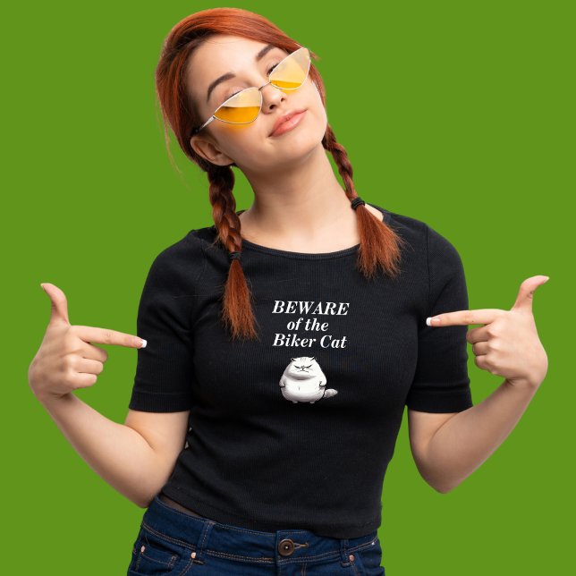 Beware of the Biker Cat motorcycle t-shirt (Creator Uploaded)