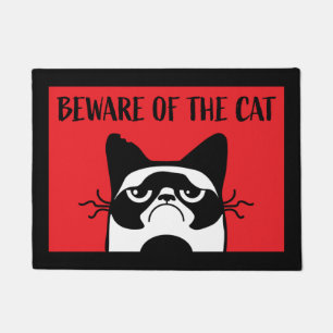BEWARE OF THE CAT DOORMAT BATH MAT
