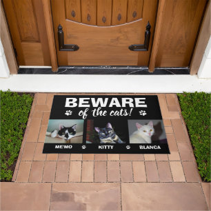 Beware Of The Cats! 3 Photo Template Doormat