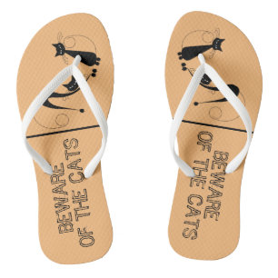 Beware of the Cats, Elegant Black Cat Jandals
