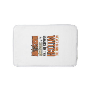 Beware Of The Dachshund Halloween Witch Shirt_1 Bath Mat