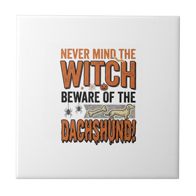 Beware Of The Dachshund Halloween Witch Shirt_1 Tile (Front)