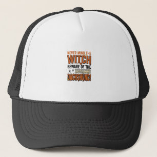 Beware Of The Dachshund Halloween Witch Shirt_1 Trucker Hat