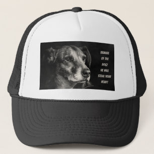 Beware of the dog, custom pet photo trucker hat