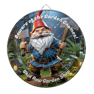 Beware of the Garden Gnomes Funny Dartboard