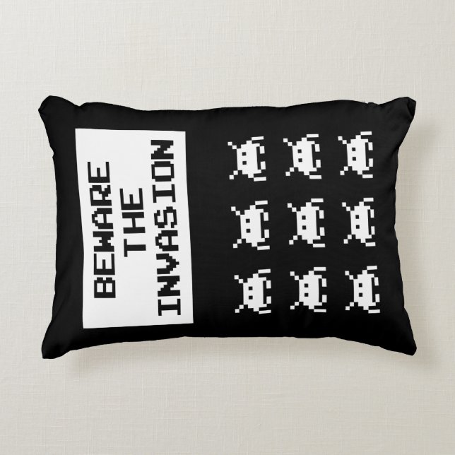 Beware of the invasion, geek design decorative cushion (Front)