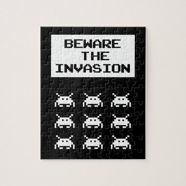 Beware of the invasion, geek design jigsaw puzzle (Vertical)