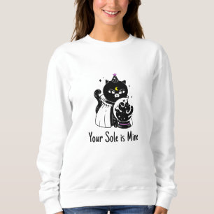 Beware of the night, child. all cats are black sweatshirt