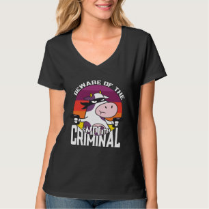 Beware of the sMOOth criminal  cow  for kids T-Shirt