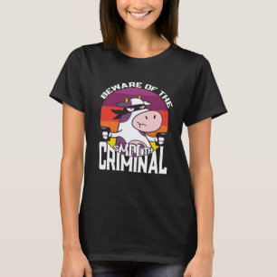 Beware of the sMOOth criminal cow for kids T-Shirt