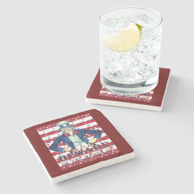 Beware of The Wrath of the Patient Man Stone Coaster (Side)