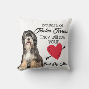 Beware of Tibetan Terriers...Best Dog Mum Cushion