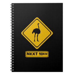beware ostriches notebook