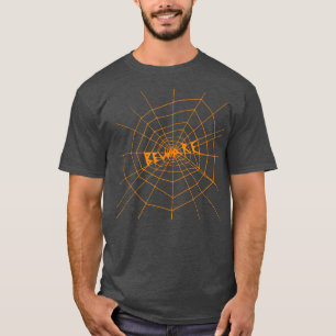 Beware Spider Web T-shirt - Hand Drawn - Halloween