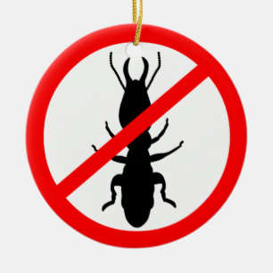 Beware Termites Ceramic Tree Decoration