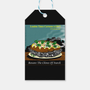 Beware the Chives of Starch – Funny Foodie Cartoon Gift Tags