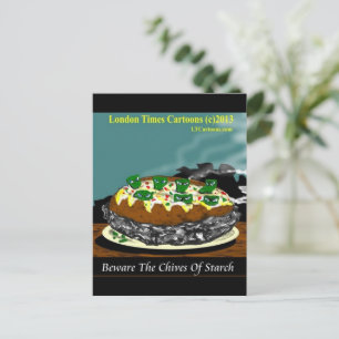 Beware the Chives of Starch – Funny Foodie Cartoon Postcard