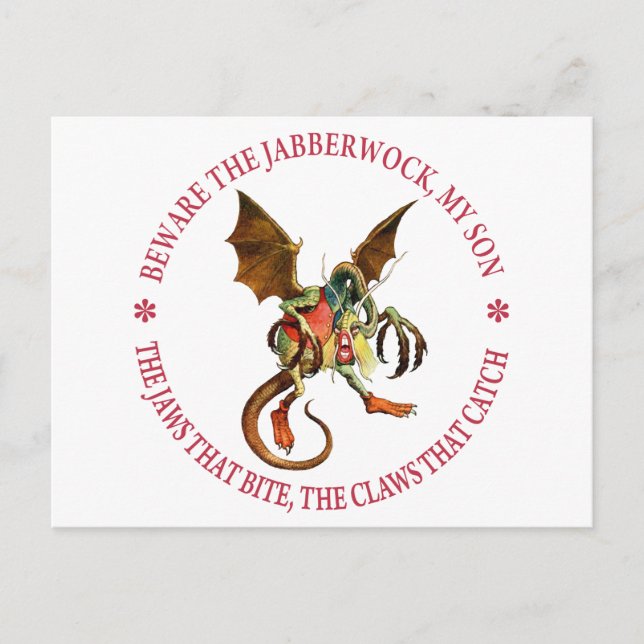 BEWARE THE JABBERWOCK, MY SON POSTCARD (Front)