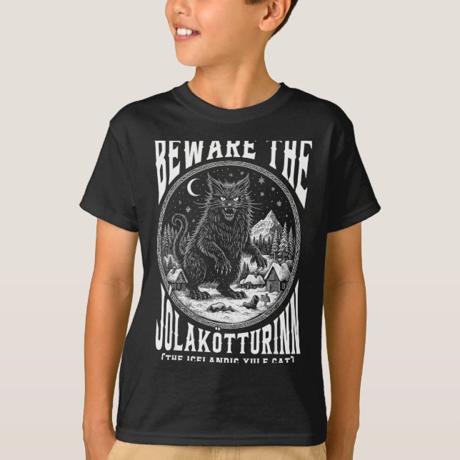 Beware The Jolakotturinn Yule Cat Icelandic Christ T-Shirt (Front)