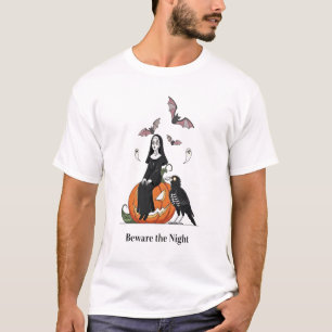 Beware the Night Spooky Nun T-Shirt