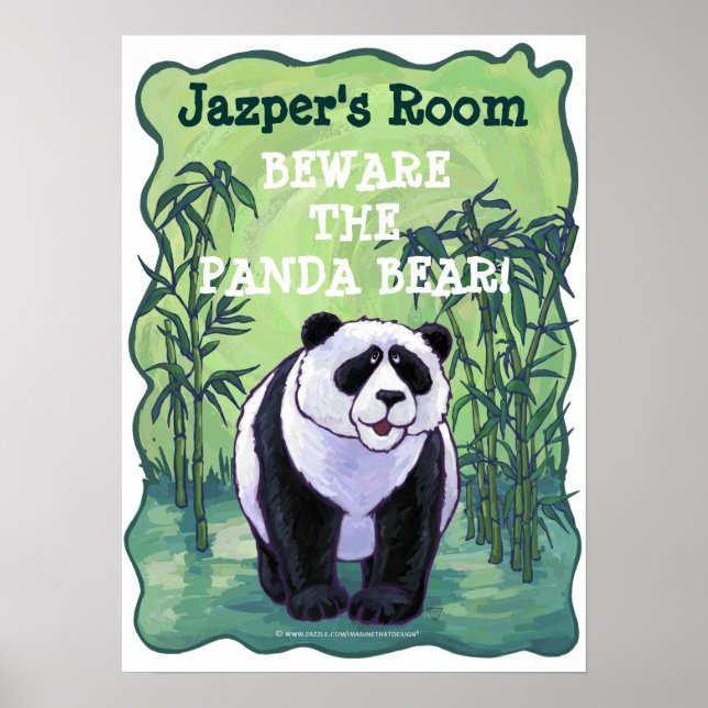 Beware the Panda Bear Personalised Room Poster (Front)