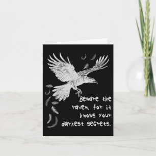 Beware The Raven Halloween Costume Trick Or Treat Card