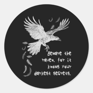 Beware The Raven Halloween Costume Trick Or Treat  Classic Round Sticker