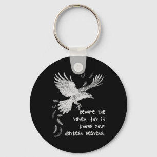 Beware The Raven Halloween Costume Trick Or Treat Key Ring