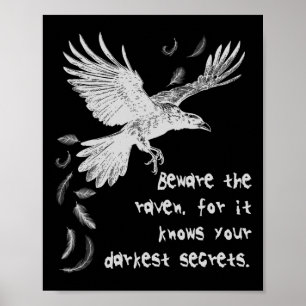 Beware The Raven Halloween Costume Trick Or Treat Poster
