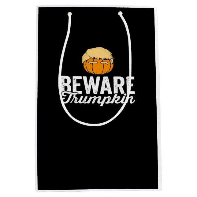 Beware Trumpkin Funny Political Halloween Medium Gift Bag (Front)