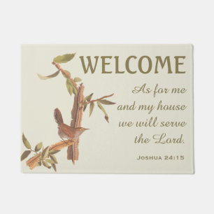 Bewicks Wren Bird and Bible Verse Doormat