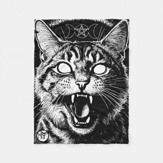 Bewitched Tabby Fleece Blanket (Front)